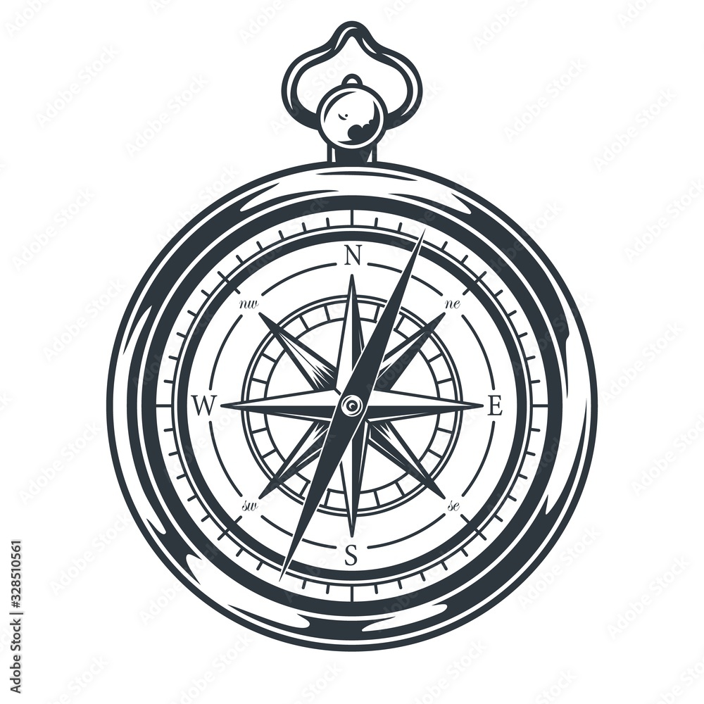 nautical compass for camping and sailing map
