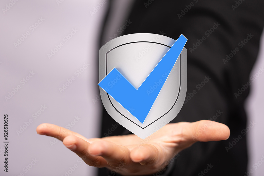 cyber shield protection concept holding in hand cyber shield protection concept holding in hand