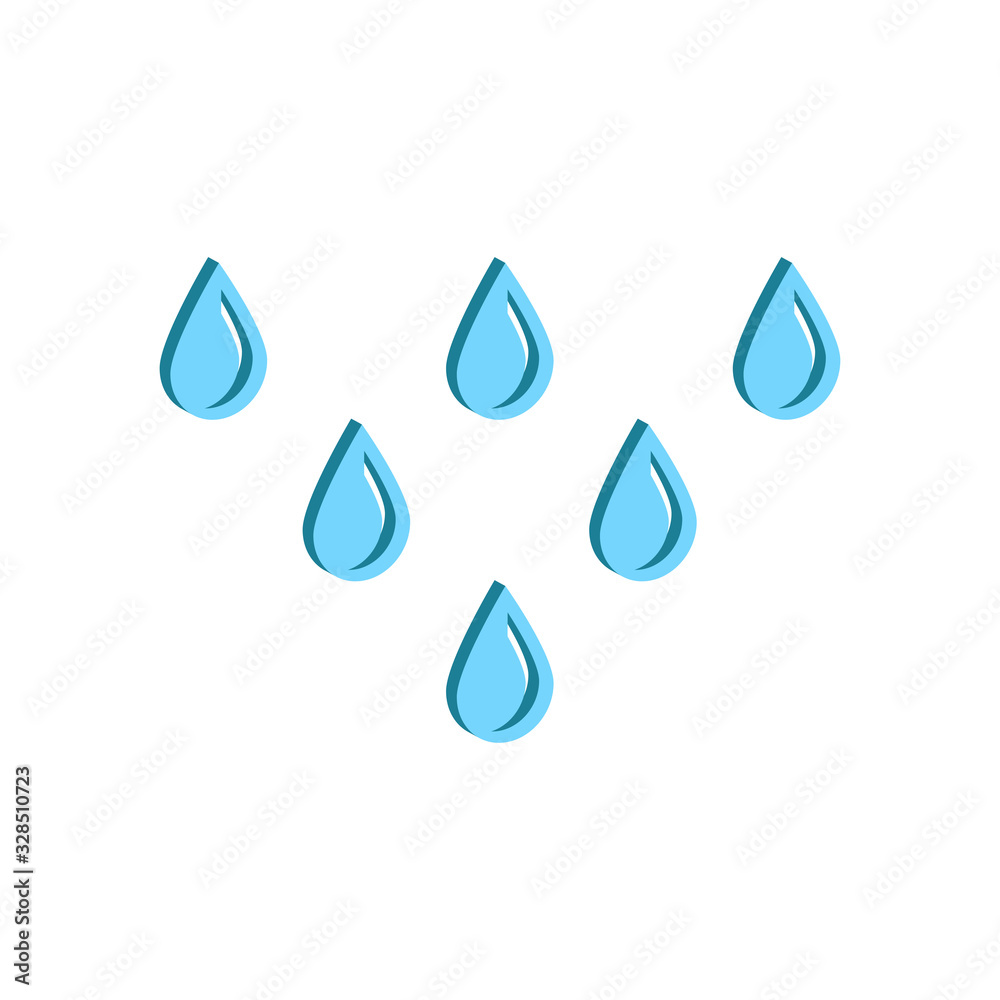 Raindrops icon.3d vector illustration and isometric view. Raindrops icon.3d vector illustration and isometric view.