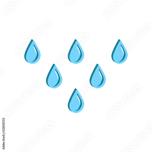 Raindrops  icon.3d vector illustration and isometric view.	