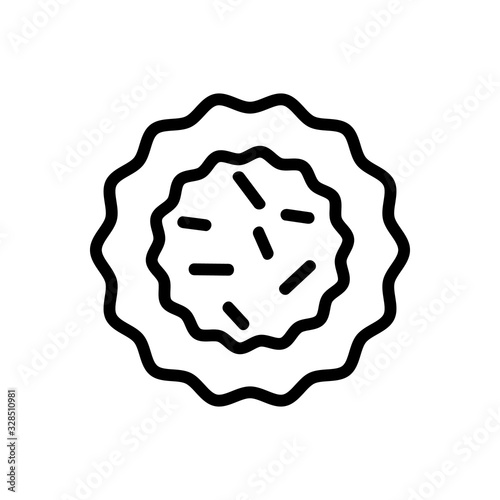 Delicious cookie icon vector. Thin line sign. Isolated contour symbol illustration