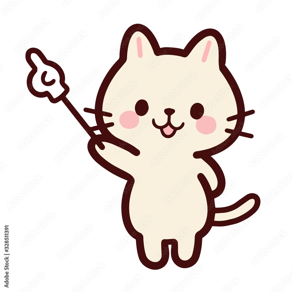 指さし棒を持っているねこのキャラクター
