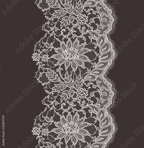 Vector Lace Ribbon Seamless Pattern