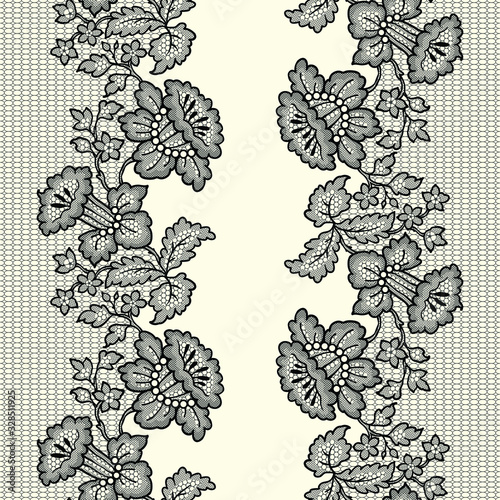 Vector Lace Ribbon Seamless Pattern