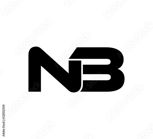 Initial 2 letter Logo Modern Simple Black NB