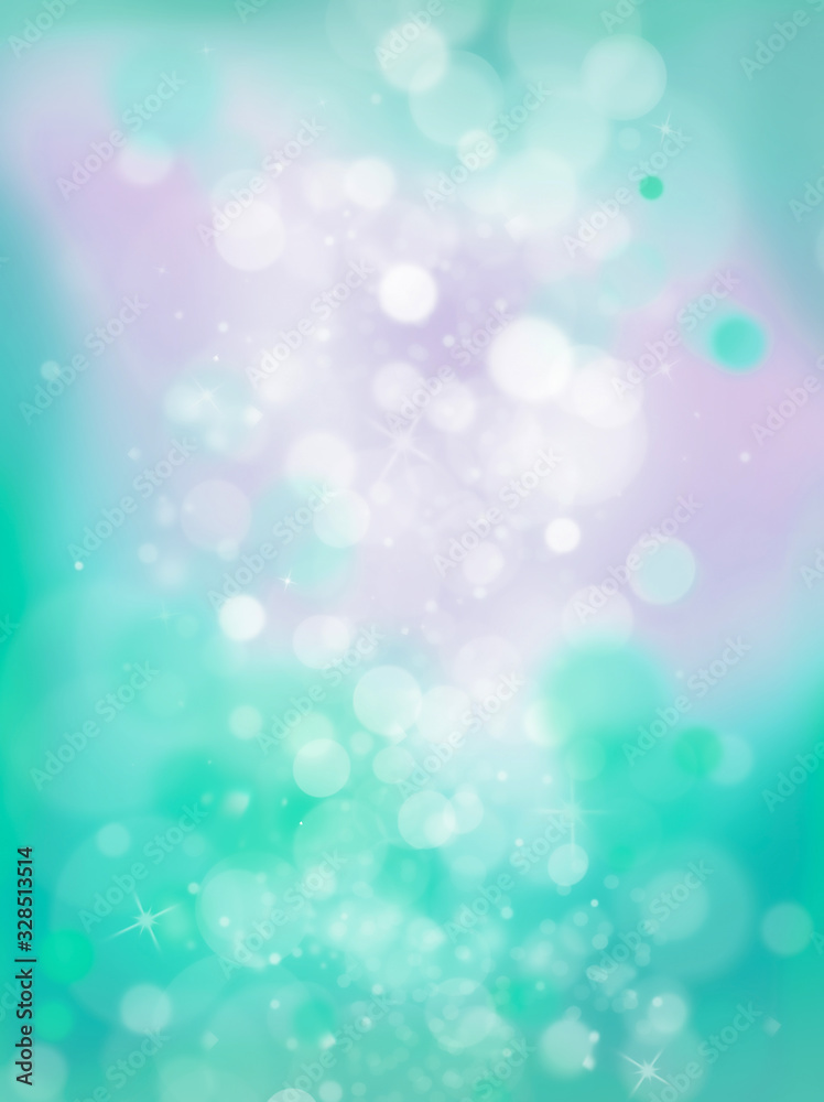 Abstract background in turquoise and purple with bright shining light effects
