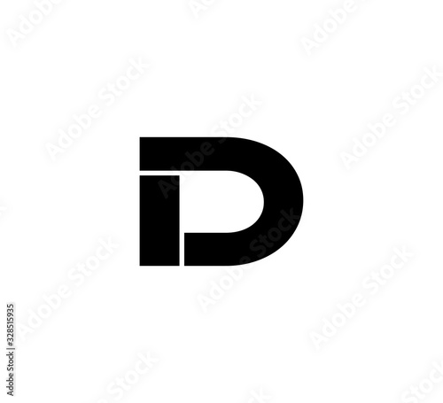 Initial 2 letter Logo Modern Simple Black ID