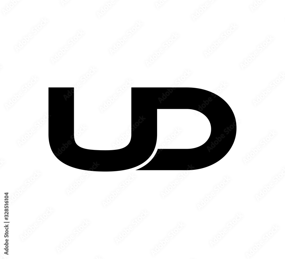 Initial 2 letter Logo Modern Simple Black UD Initial 2 letter Logo Modern Simple Black UD