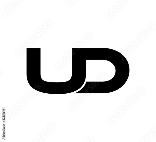 Initial 2 letter Logo Modern Simple Black UD