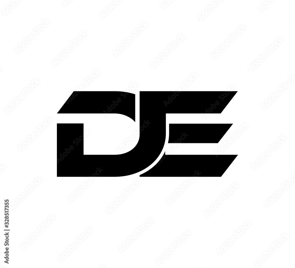 Initial 2 letter Logo Modern Simple Black DE Initial 2 letter Logo Modern Simple Black DE