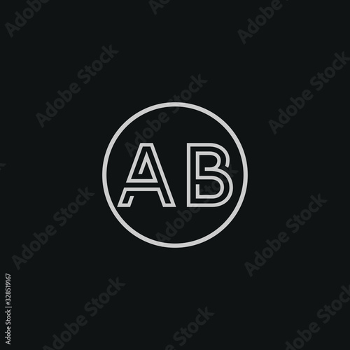 Creative Letter AB logo icon design template elements