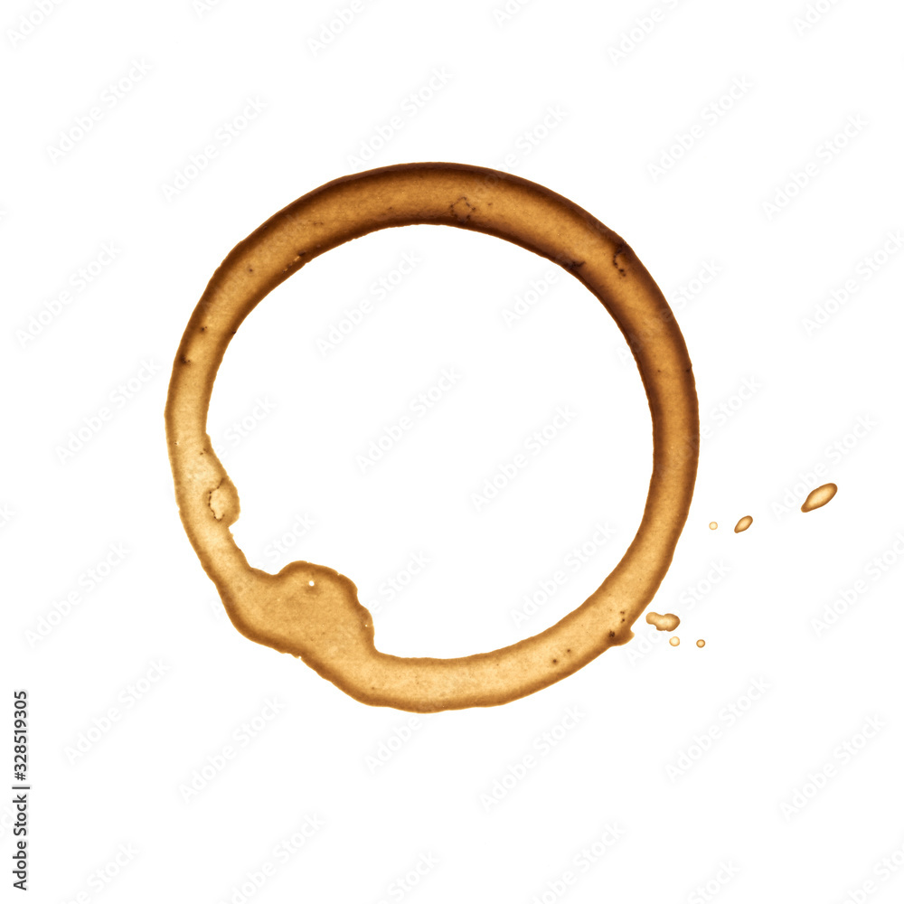 Obraz premium Coffee stain on white background.
