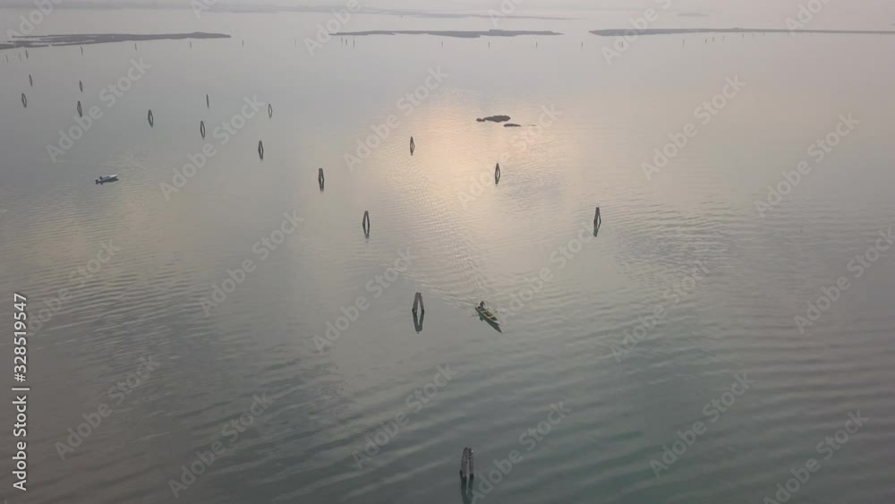 Venice, Italy. Aerial view of typical rowing boat Venice, Italy. Aerial view of typical rowing boat