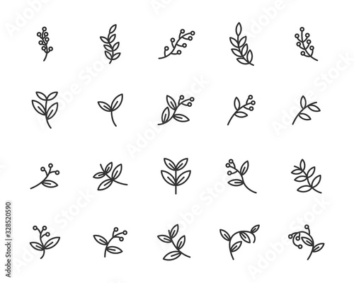 set of sprout icons, leaf, plant, nature, environment