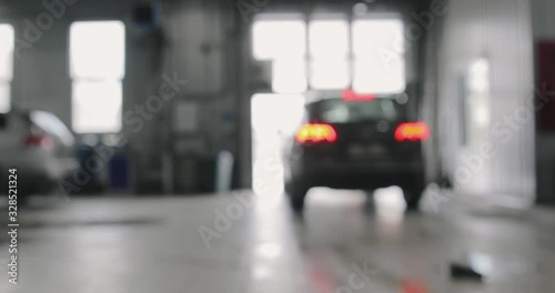 Car Leaves The Service Center. Repair Or Inspection Of The Vehicle Is Done.