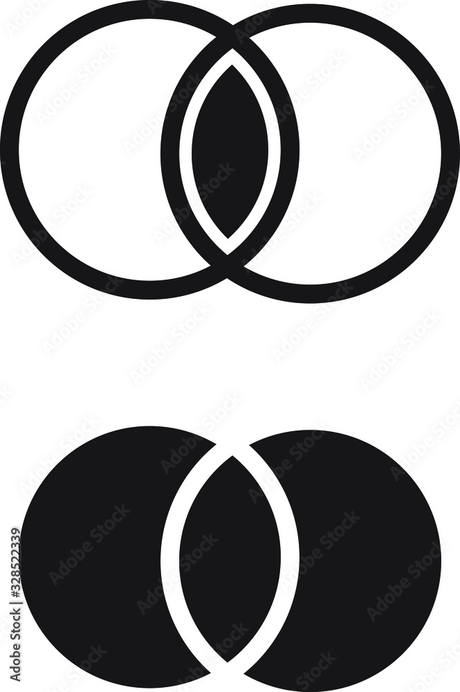 Venn diagram icon, vector illustration Venn diagram icon, vector illustration