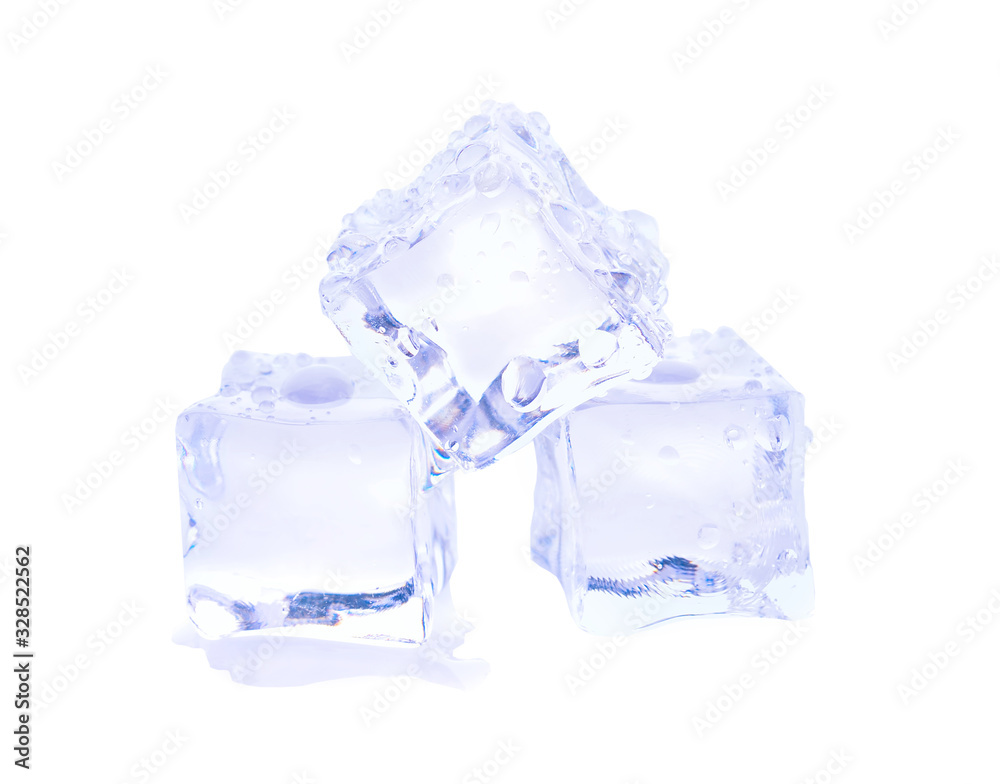 Ice melting isolated on a white background Ice melting isolated on a white background