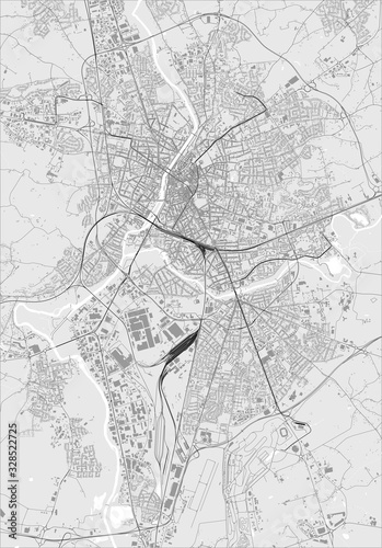 map of the city of Le Mans, Sarthe, Pays de la Loire, France