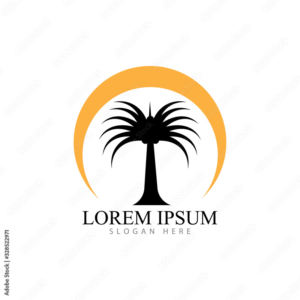 Date tree icon vector illustration logo template