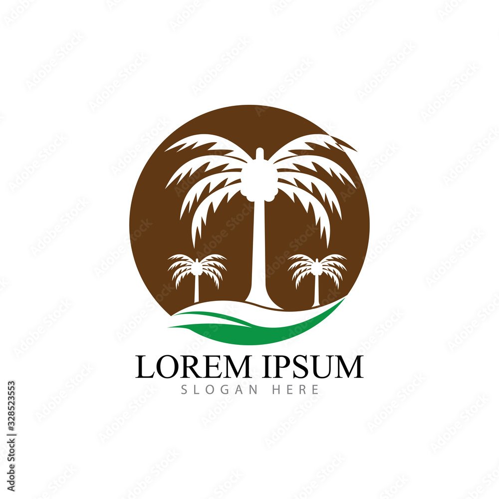 Date tree icon vector illustration logo template Date tree icon vector illustration logo template