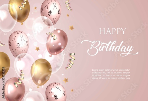 Happy birthday background with balloons.