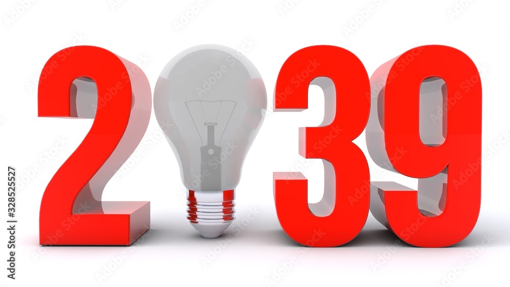 3D render of number 2039 with Light Bulb 3D render of number 2039 with Light Bulb