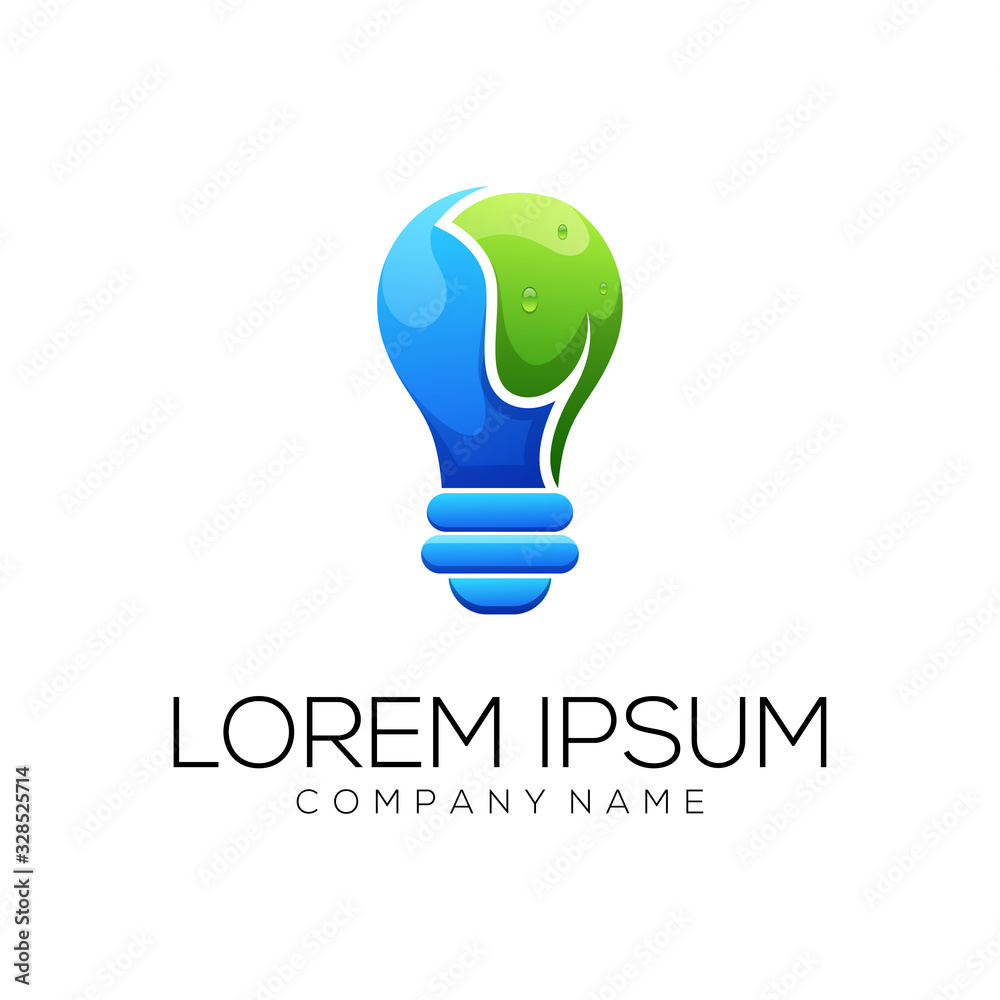 bulb leaf logo design vector abstract bulb leaf logo design vector abstract