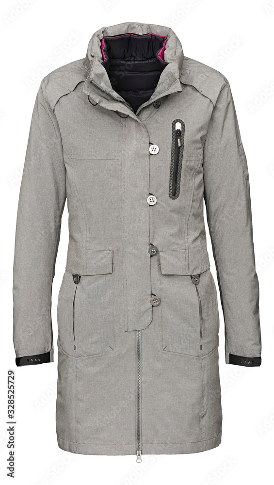 Coat outdoor ladies on invisible mannequin with clipping path Coat outdoor ladies on invisible mannequin with clipping path