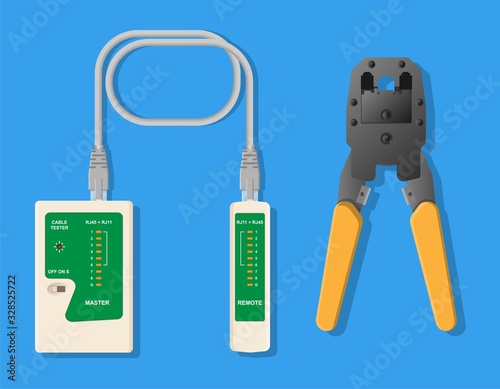LAN network cable tester equipment device measure connect conductive wiring port hub detect malfunction ping working monitor fault system analyzer digital IP address service remote indicator display