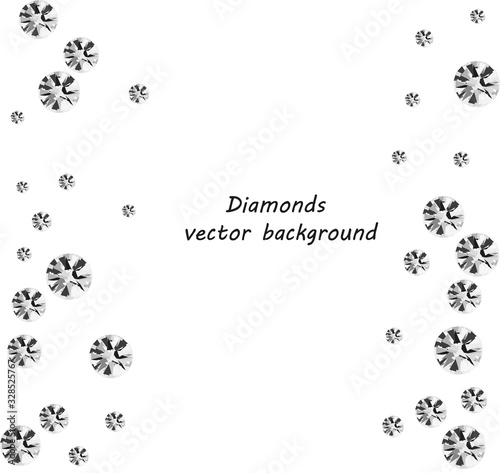 sparkling diamonds on black background vector collection