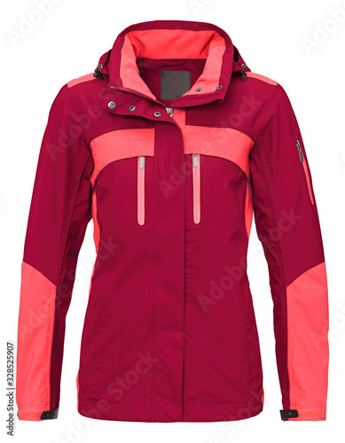 Coat outdoor ladies on invisible mannequin with clipping path