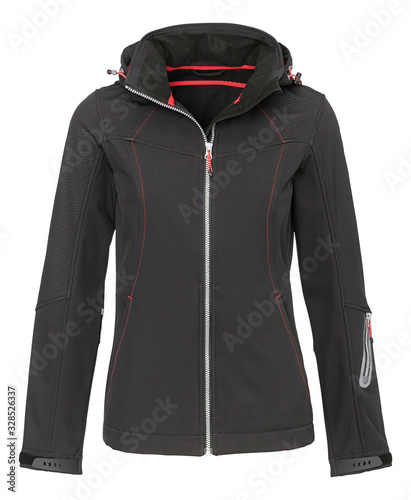 Coat outdoor ladies on invisible mannequin with clipping path