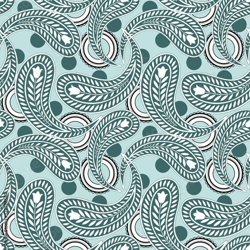 Paisley pattern in mint and pine green group © Emilia