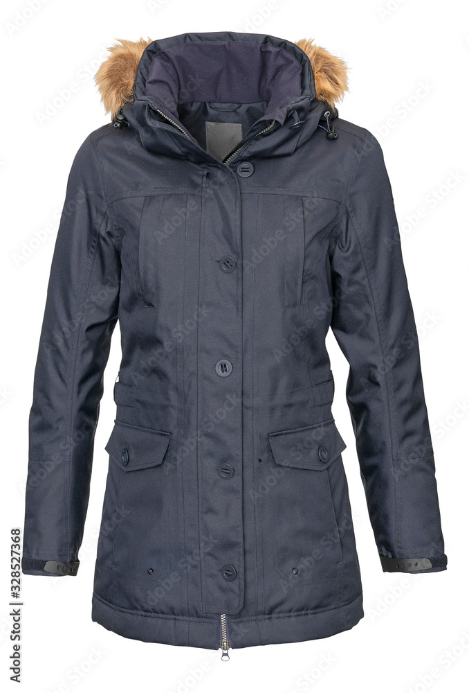Coat outdoor ladies on invisible mannequin with clipping path Coat outdoor ladies on invisible mannequin with clipping path