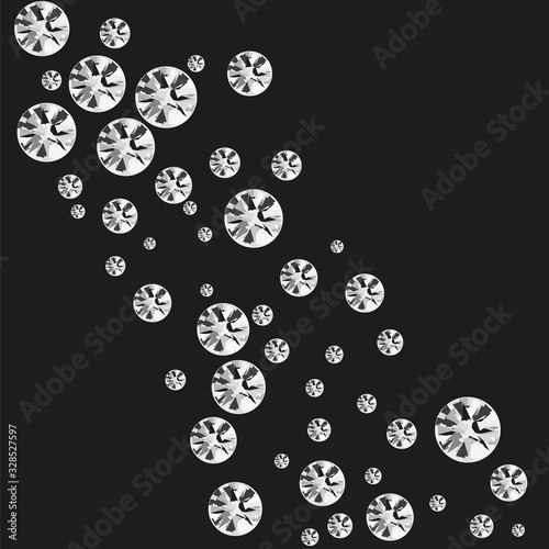 sparkling diamonds on black background vector collection