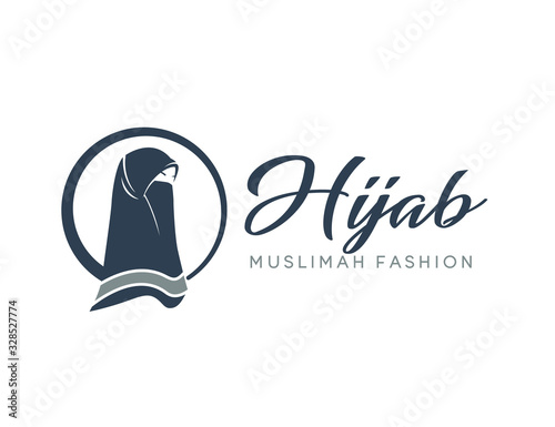 Muslim fashion logo template, muslim for hijab fashion store, vector