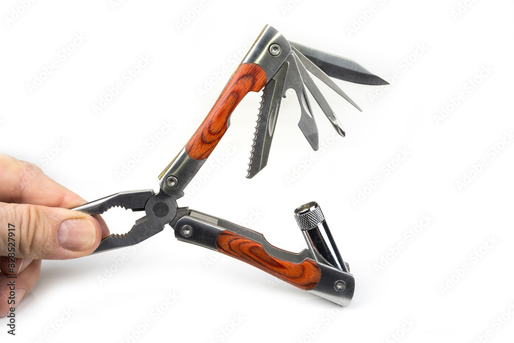Multifunction Folding Pocket Knife for outdoor on a white Multifunction Folding Pocket Knife for outdoor on a white