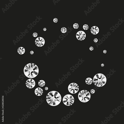 sparkling diamonds on black background vector collection