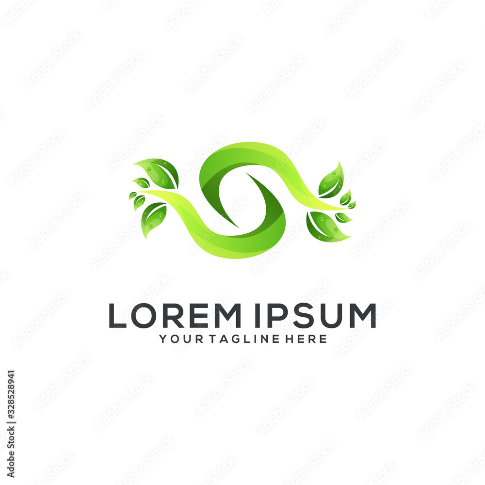 Fototapeta premium leaf logo design vector abstract