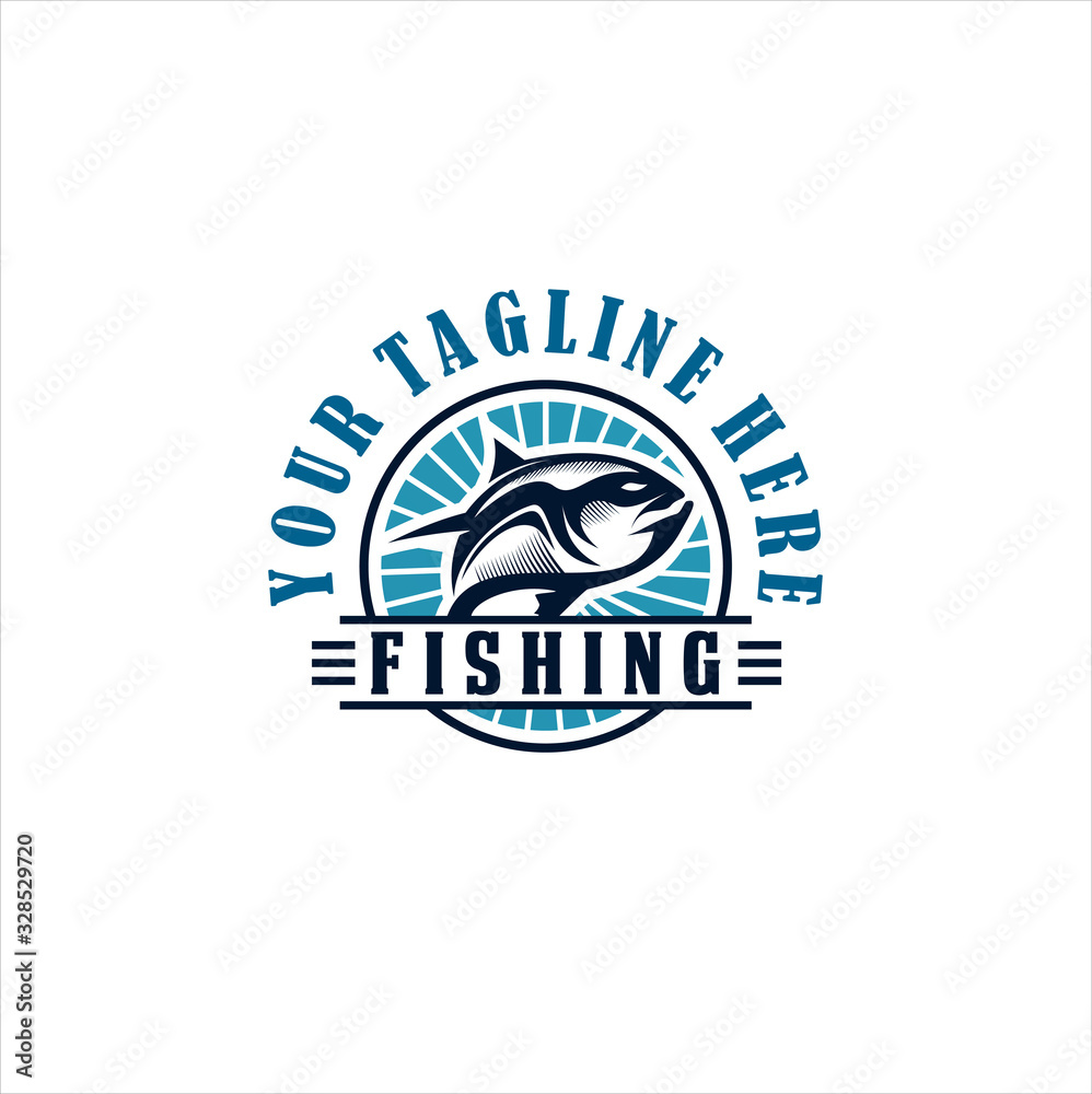 Fishing Tournament vector design logo collection, Bass Fishing Logo. Unique and Fresh Bass jumping out of the water. great for your bass fishing activity.