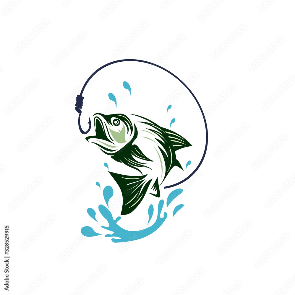 Fishing logo. Bass fish club emblem. Fishing theme vector illustration. Fishing logo. Bass fish club emblem. Fishing theme vector illustration.