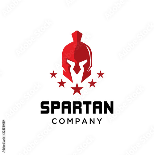 Illustration of a gladiator helmet silhouette in a simple and minimalist form. vector spartan warrior head. knight logo. trojan helmet