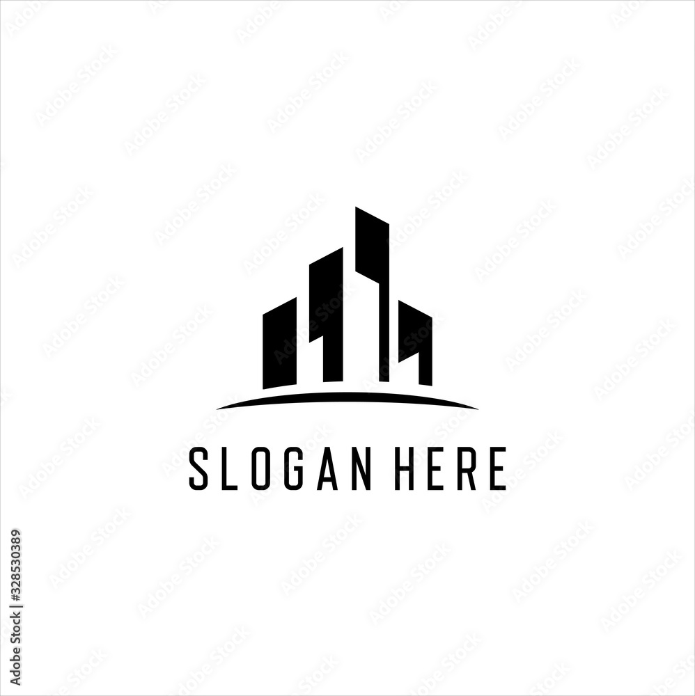 Fototapeta premium Apartment, Real Estate, Cityscape, City Skyline logo design inspiration, Urban City Apartment Building Real Estate Business Chart Logo design