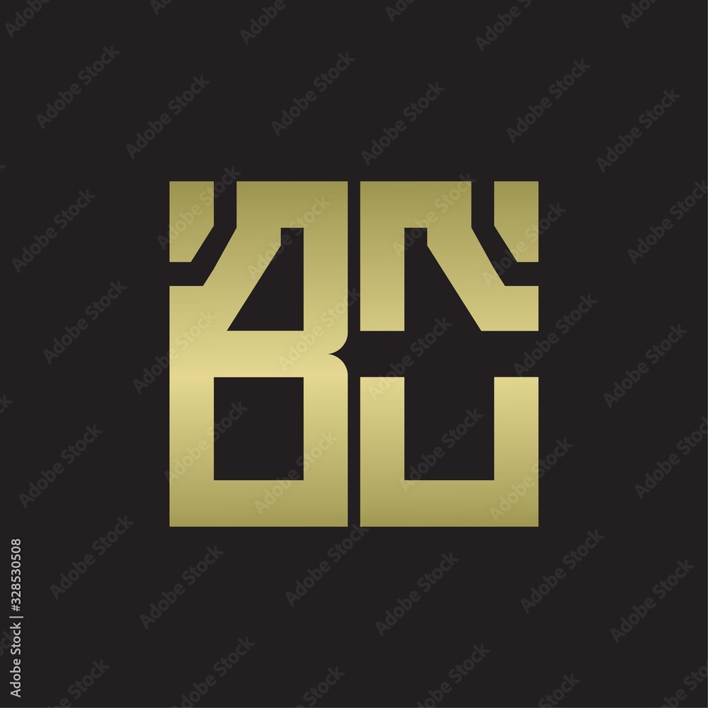 BO Logo with squere shape design template with gold colors BO Logo with squere shape design template with gold colors