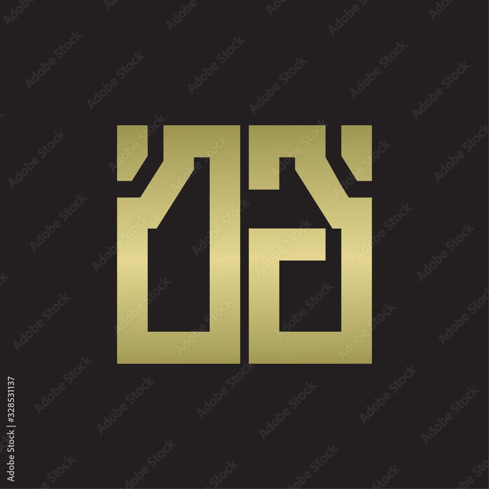 DG Logo with squere shape design template with gold colors DG Logo with squere shape design template with gold colors