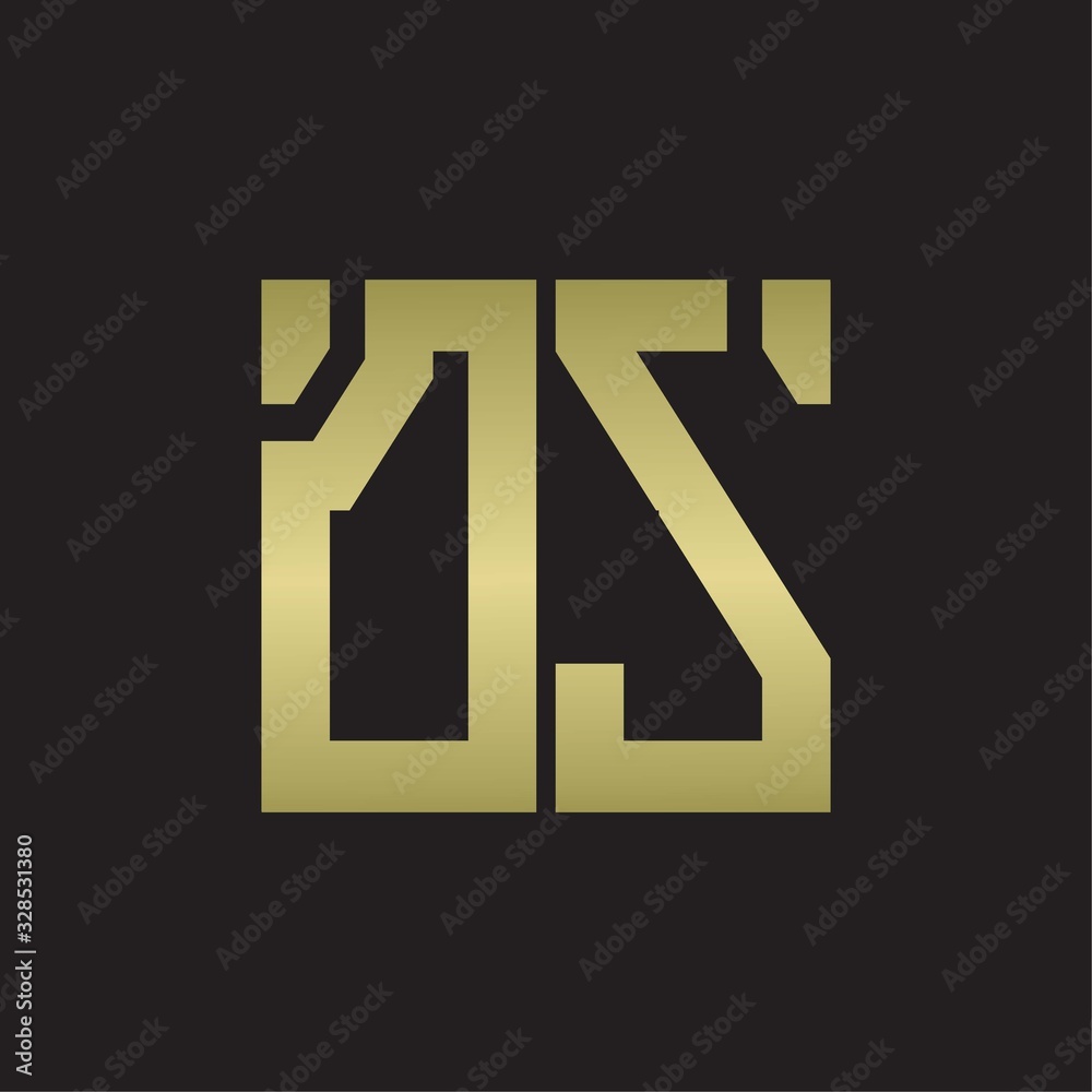 Fototapeta premium DS Logo with squere shape design template with gold colors