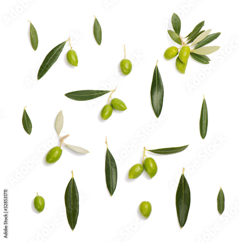  Green olive and leaves