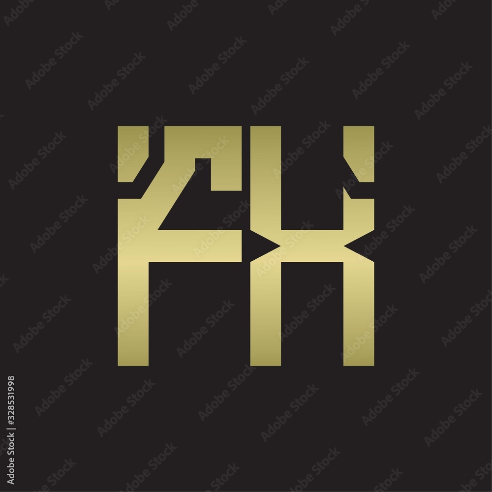 FX Logo with squere shape design template with gold colors FX Logo with squere shape design template with gold colors