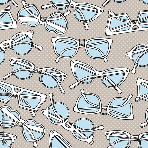 Vector seamless pattern with glasses and sunglasses