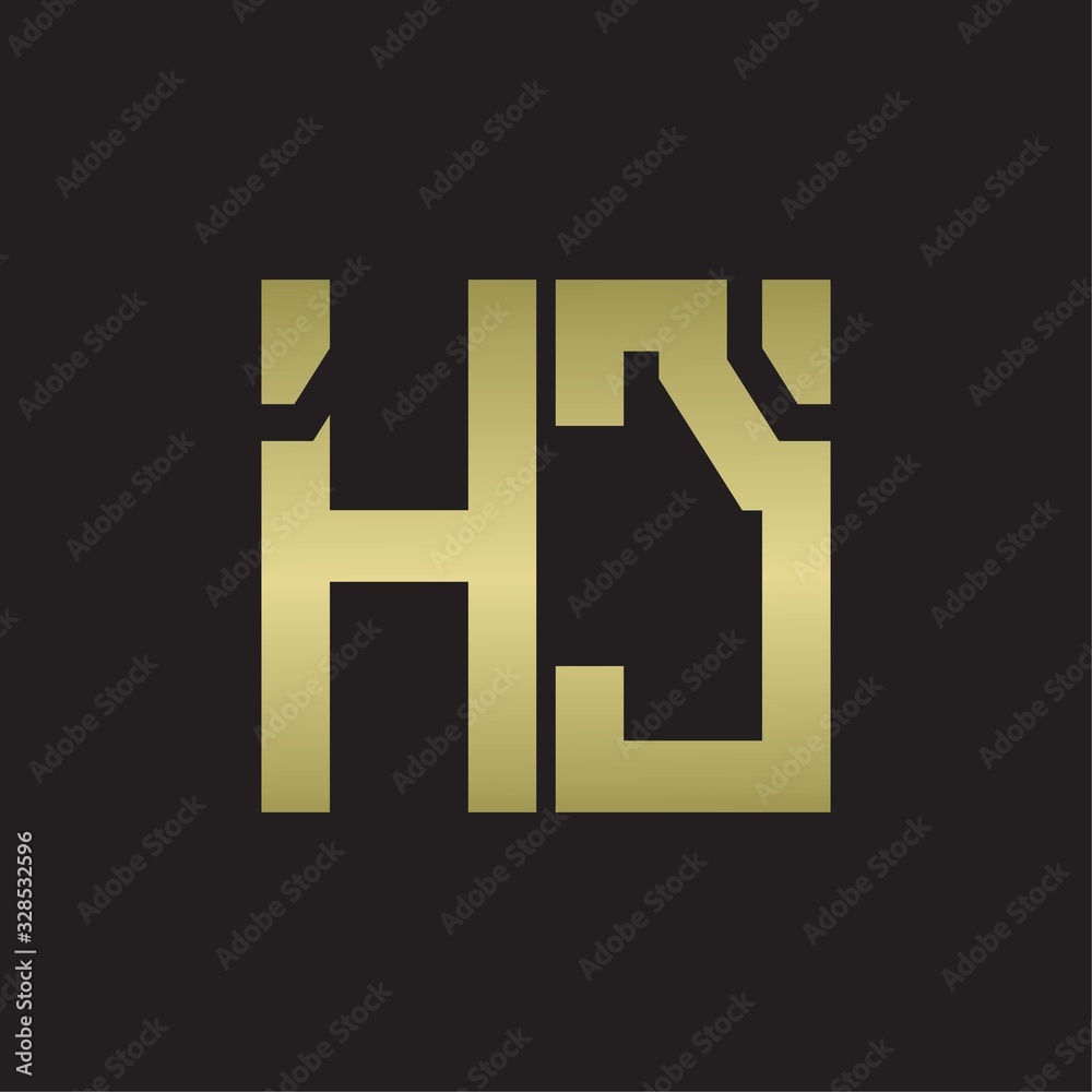 HC Logo with squere shape design template with gold colors HC Logo with squere shape design template with gold colors